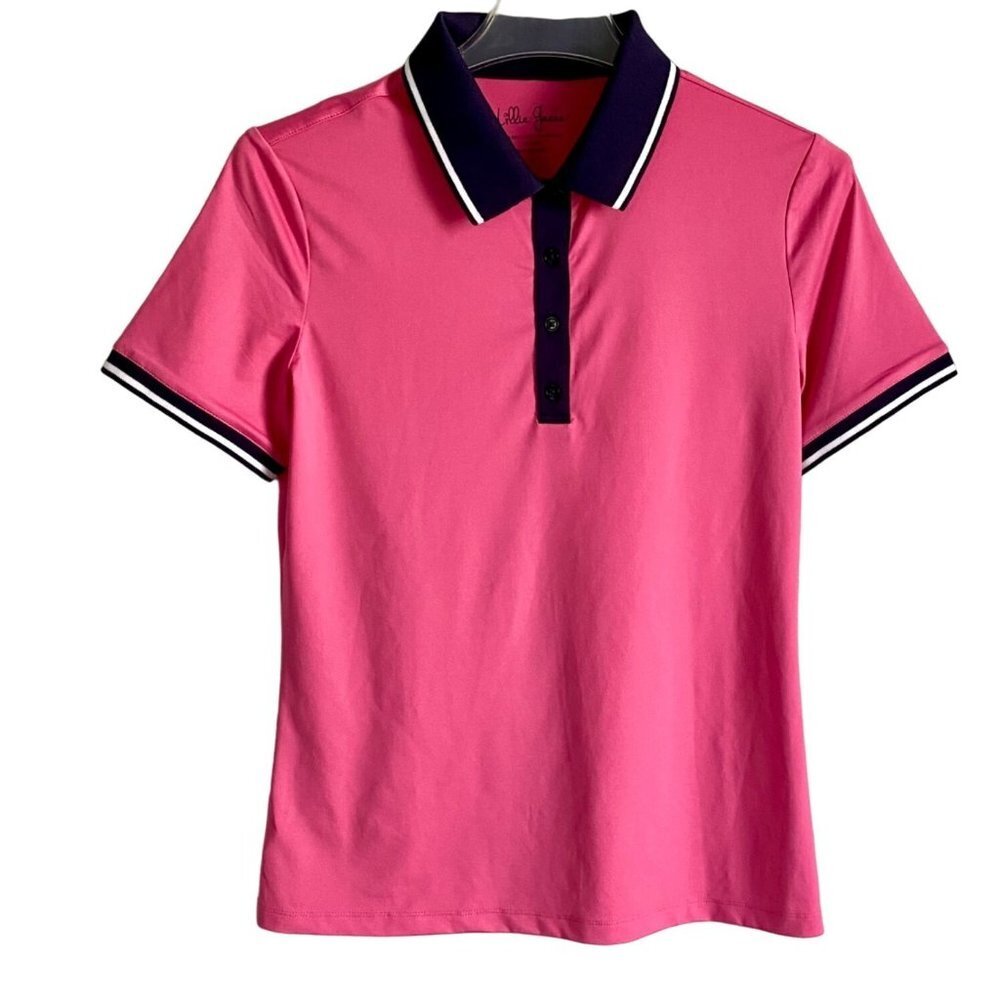 Lillie Green Short Sleeve Pink Polo Shirt Women's Small NEW